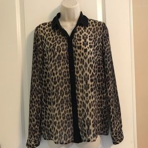 Top shop leopard print blouse